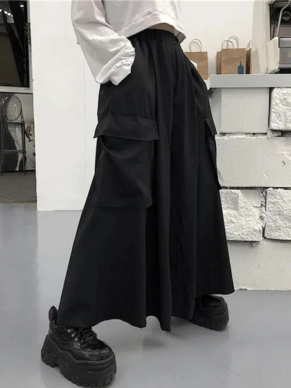 Jmprs plius dydžio moteriškos plačios kelnės Y2K Streetwear laisvos krovininės kelnės 90S Gothic Harajuku oversize moteriškos kelnės 6XL