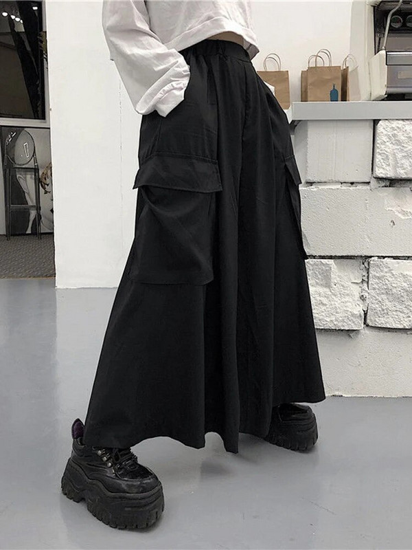 Jmprs plius dydžio moteriškos plačios kelnės Y2K Streetwear laisvos krovininės kelnės 90S Gothic Harajuku oversize moteriškos kelnės 6XL