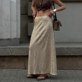 Naiste elegantsed siidist litrid 2023 Langetatud vöökohaga pikad seelikud Tänavarõivad Klassikaline seelik Naiste seelik Moodne naiste rõivad