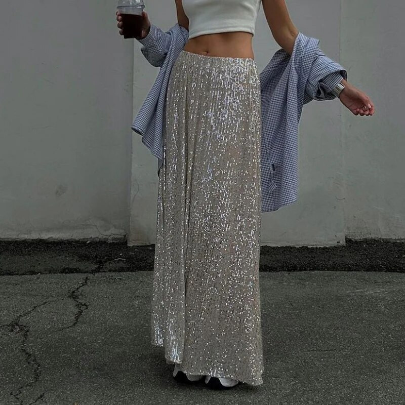 Naiste elegantsed siidist litrid 2023 Langetatud vöökohaga pikad seelikud Tänavarõivad Klassikaline seelik Naiste seelik Moodne naiste rõivad