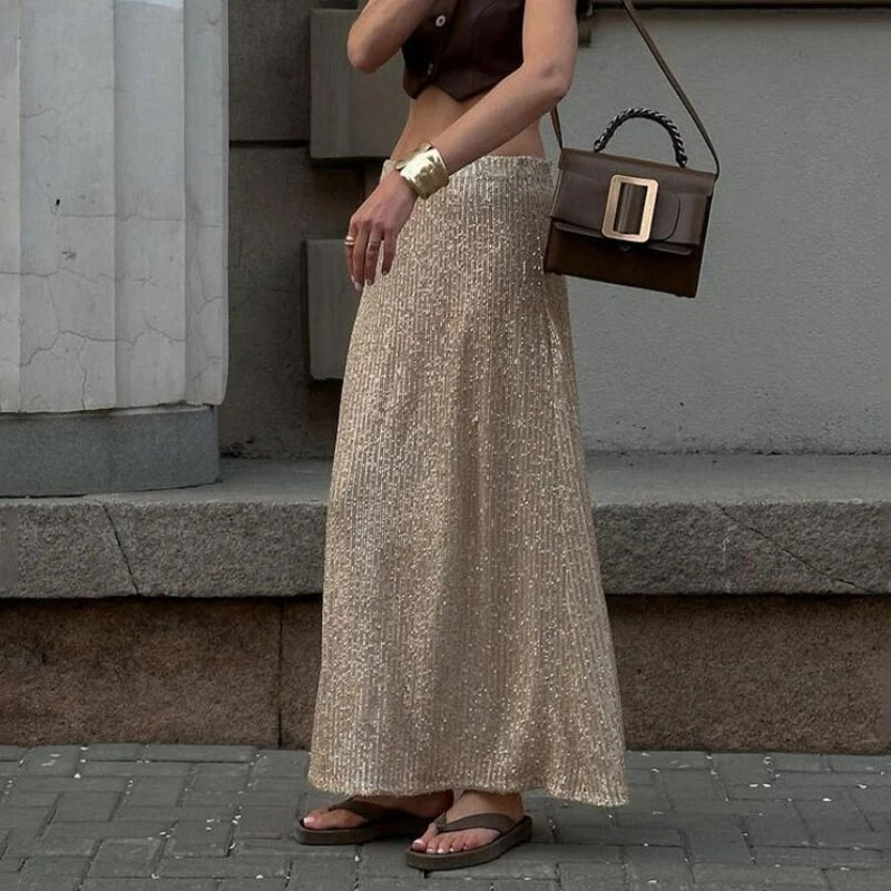 Naiste elegantsed siidist litrid 2023 Langetatud vöökohaga pikad seelikud Tänavarõivad Klassikaline seelik Naiste seelik Moodne naiste rõivad