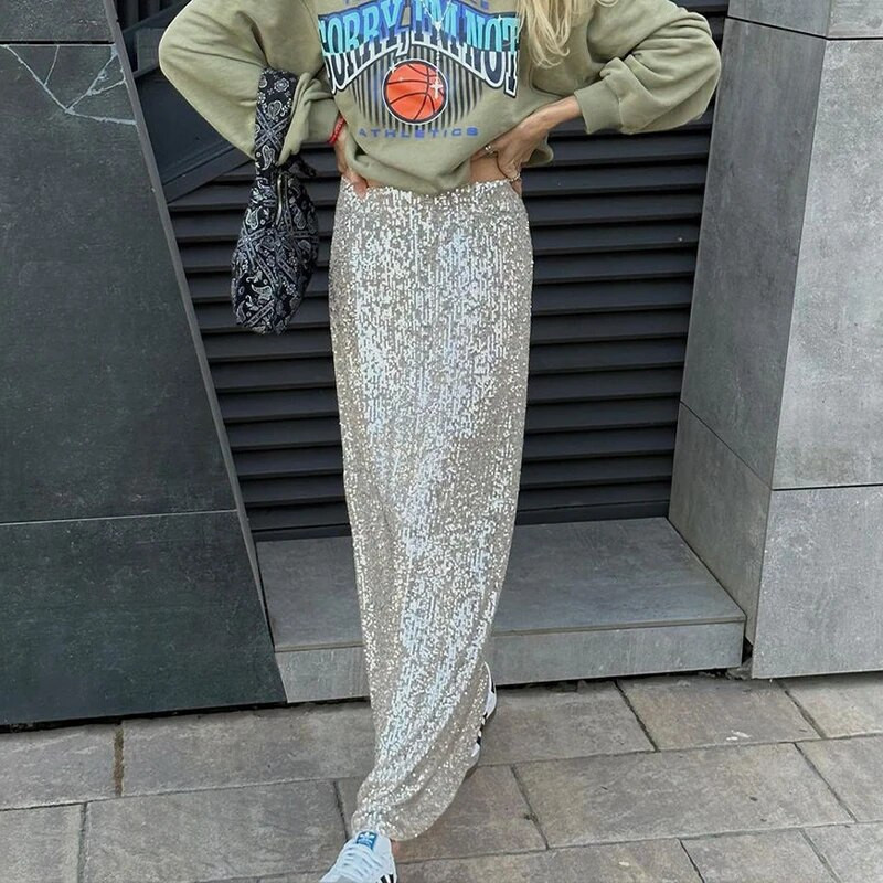 Naiste elegantsed siidist litrid 2023 Langetatud vöökohaga pikad seelikud Tänavarõivad Klassikaline seelik Naiste seelik Moodne naiste rõivad