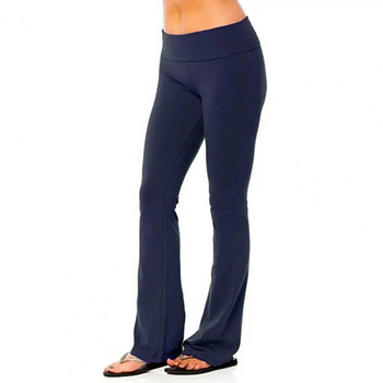 Дамски панталони за йога Hip Lift Едноцветни разкроени широки крачоли Разтегливо облекло за фитнес Slim Fit Gym Leggings Панталони Дамски дрехи
