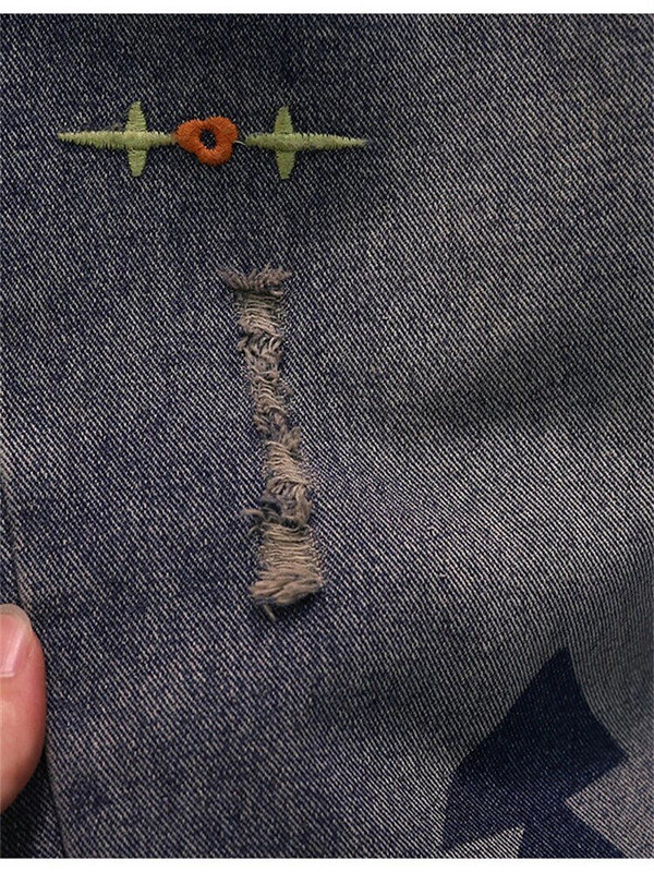 Kevadmood Naiste lilletikandid Värske stiiliga teksapüksid Naise elastne vöökoht Retro-rebitud teksad Vabaaja lahtised haaremipüksid