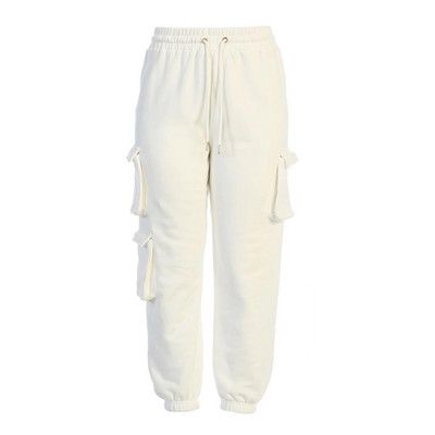 Pavasario rudens vintažinis kratinys Bėgimo kelnės Harajuku Moteriškos kelnės Tamprės aukštu juosmeniu Kišenės raišteliai tvirtos kelnės