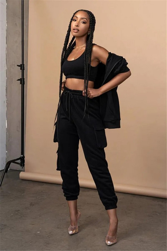 Pavasario rudens vintažinis kratinys Bėgimo kelnės Harajuku Moteriškos kelnės Tamprės aukštu juosmeniu Kišenės raišteliai tvirtos kelnės