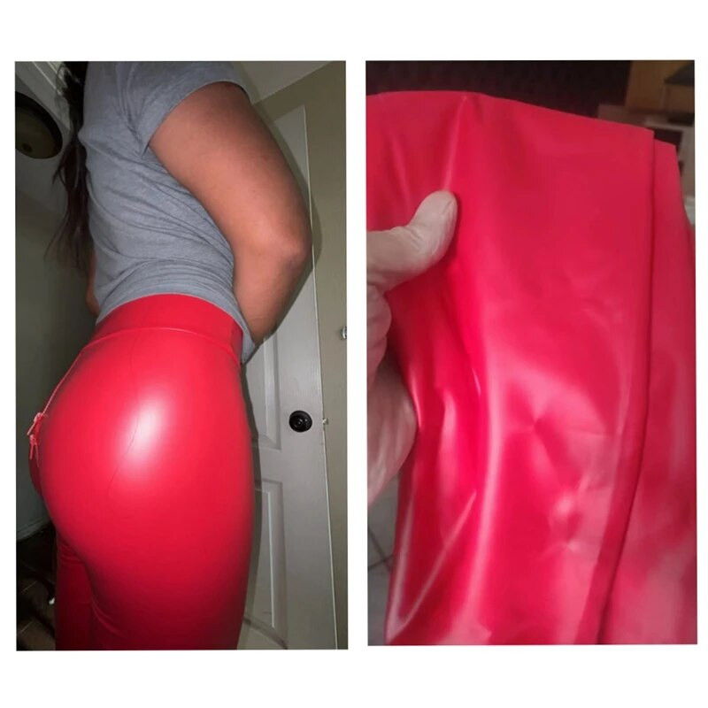 Suured seksikad naiste mustad matt nahast lahtised jalgevahepüksid Exotic Bodycon õhukesed kunstnahast püksid Wetlook ööklubi kandmine 4XL