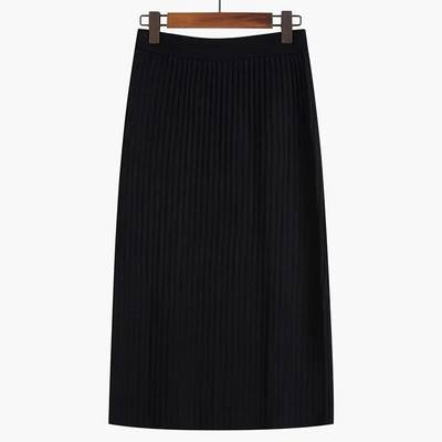 „Empire“ ilgi, stori sijonai, moteriški, šilti, jaukūs, elegantiški, stilingi, laisvalaikio stiliaus, „Harajuku“ korėjietiški minkšti, elastingi, A linijos megzti sijonai