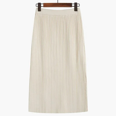 „Empire“ ilgi, stori sijonai, moteriški, šilti, jaukūs, elegantiški, stilingi, laisvalaikio stiliaus, „Harajuku“ korėjietiški minkšti, elastingi, A linijos megzti sijonai