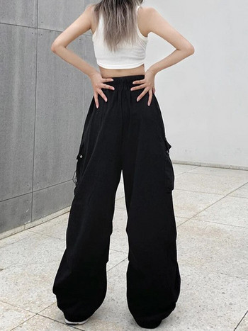 Y2K Streetwear Vintage Chic Cargo Παντελόνι για Γυναικεία Ψηλή Ελαστική Μέση Φαρδύ πόδι ίσιο παντελόνι για Punk Female Joggers Παντελόνι