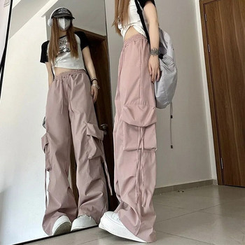 Lucyever Y2K Cargo Παντελόνι για Γυναικεία Harajuku Streetwear Φαρδύ παντελόνι αλεξίπτωτο με φαρδύ πόδι Γυναικείο κορεατικό έντονο στυλ για τζόκινγκ