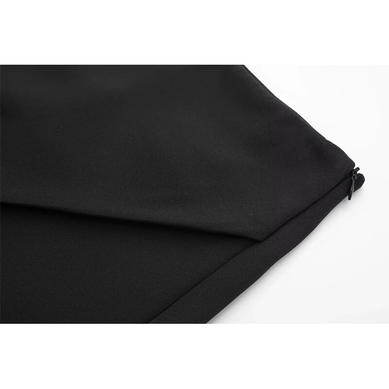 TRAF Fashion naiste kõrge vöökohaga lühikesed püksid seelikud, soliidsed asümmeetrilised küljetõmblukuga seelikud lühikesed püksid 2023 suvine mustvalged minipüksid