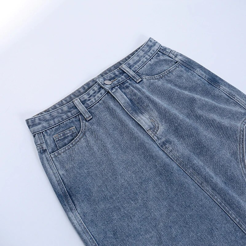 Eleganti sānu svārki Sievietēm Vasaras Midi Svārki ar augstu vidukli sievietēm 2023. gada pavasara modes džinsu birojs, zils sieviešu apģērbs XY23200