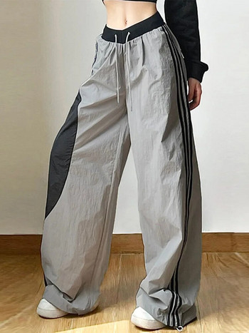 Y2K Γυναικεία Streetwear Techwear Cargo Κορεατικά Παντελόνια Αλεξίπτωτων πίστας Tech Φούτερ παντελόνια με φαρδύ πόδι Joggers Παντελόνια Ρούχα