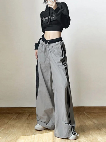 Y2K Γυναικεία Streetwear Techwear Cargo Κορεατικά Παντελόνια Αλεξίπτωτων πίστας Tech Φούτερ παντελόνια με φαρδύ πόδι Joggers Παντελόνια Ρούχα