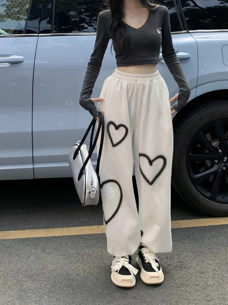 Y2K Style Moteriškos krovininės kelnės Laisvos žemo juosmens sportinės kelnės Hip Hop Oversize kelnės Harajuku mados senovinės laisvalaikio plačios kelnės