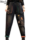 Max LuLu talve naiste mood karusnaha lahtised tikandid teksad naistele vabaaja soojad vintage teksapüksid klassikalised paksud haaremi püksid