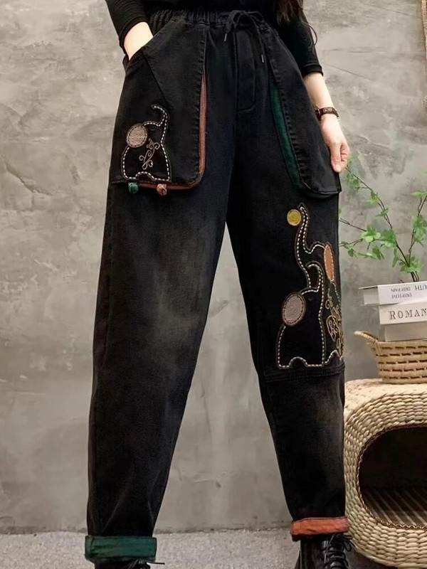 Max LuLu talve naiste mood karusnaha lahtised tikandid teksad naistele vabaaja soojad vintage teksapüksid klassikalised paksud haaremi püksid