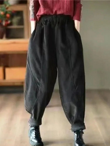 Κοτλέ φαρδύ φθινοπωρινό παντελόνι χαρέμι casual ψηλόμεσο ζεστό γυναικείο Pantalones Vintage Jogger Fashion Παντελόνι