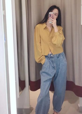 Dave&Di england vintage high street loose harem mom mom high waist jeans дамски плисирани Turnip панталони boyfriend jeans за жени