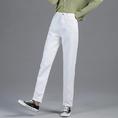 Moteriški džinsai Laisvos Haremo Kelnės Paprastos Baltos Abrikoso Mėlynos Juodos Mados Kasdieniai Mama Vaikinas Džinsai Džinsinės kelnės