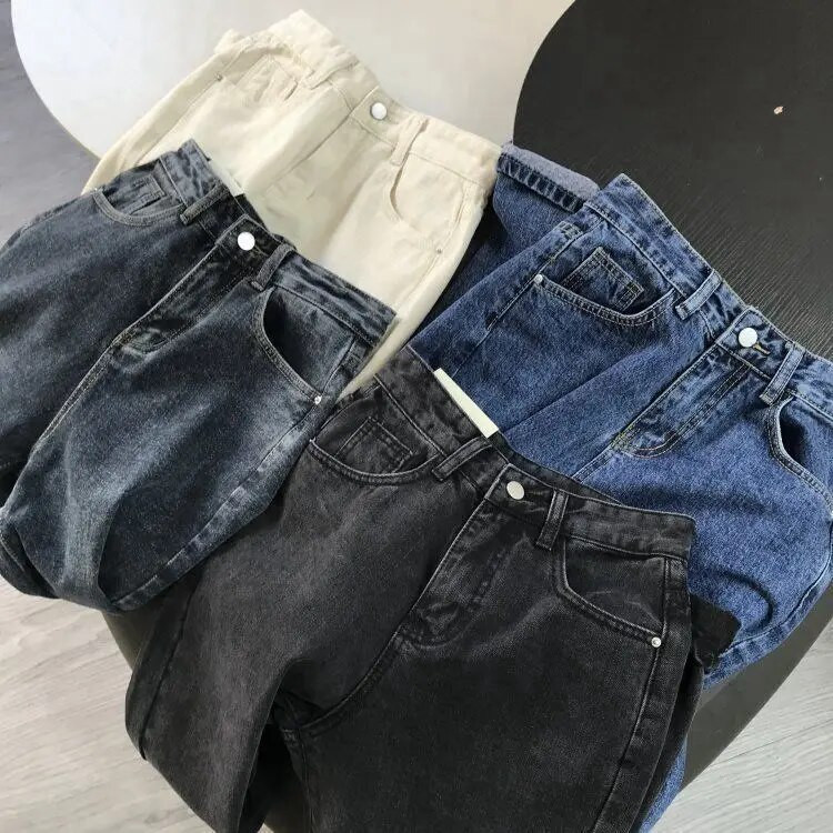 Pavasario plonos universalios aukšto juosmens tiesios kelnės kaubojiškos džinsinės naujos Harlan kelnės moteriškos džinsai Z33
