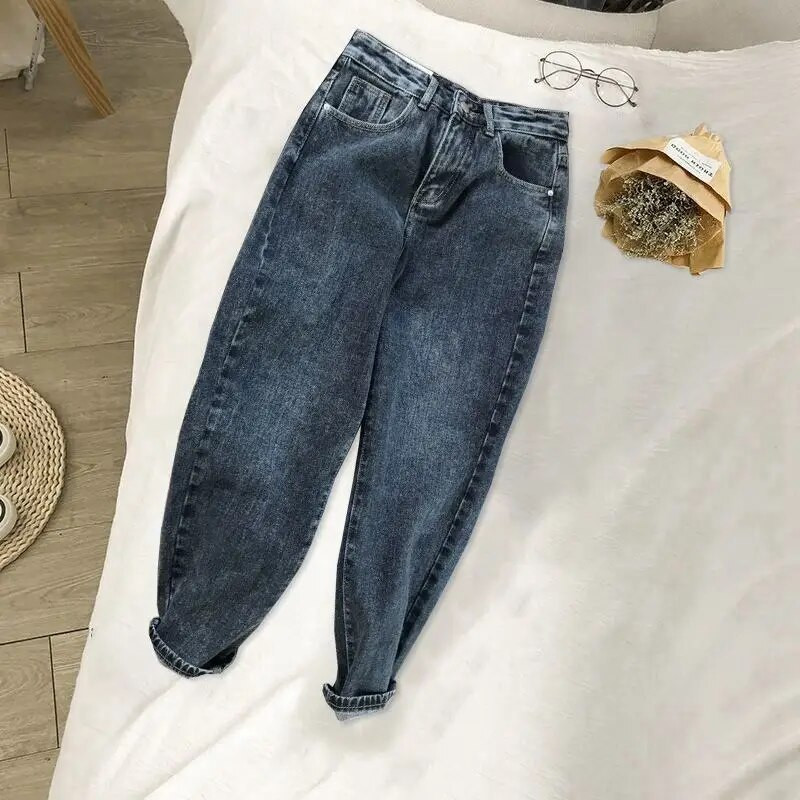 Pavasario plonos universalios aukšto juosmens tiesios kelnės kaubojiškos džinsinės naujos Harlan kelnės moteriškos džinsai Z33