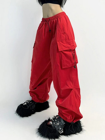 Y2K Women Streetwear Techwear Cargo Korean Harajuku Parachute Track Pants Men Tech Sweatpants Широки крачоли Joggers Панталони Дрехи