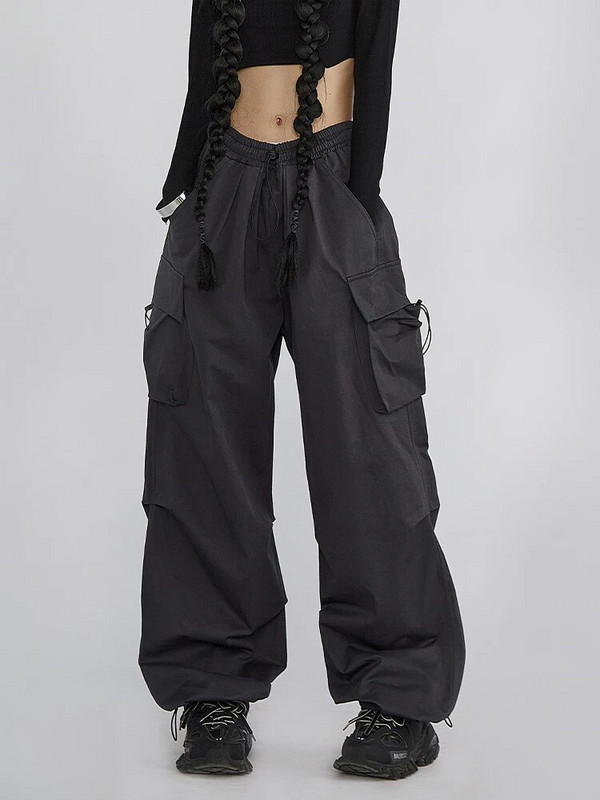 Y2K Moteriški Streetwear Techwear Cargo Korėjos Harajuku Parachute Track Kelnės Vyriški Tech Sportiniai Kelnės plačios Kojos Kelnės Drabužiai