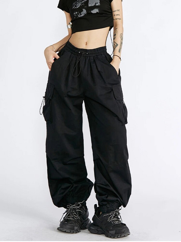 Y2K Moteriški Streetwear Techwear Cargo Korėjos Harajuku Parachute Track Kelnės Vyriški Tech Sportiniai Kelnės plačios Kojos Kelnės Drabužiai