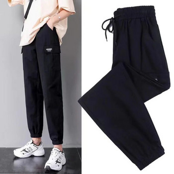 Гащеризон Дамски спортни панталони с висока талия Streetwear Ежедневни панталони Свободни универсални клинове Y2K Корейски модни панталони Harajuku