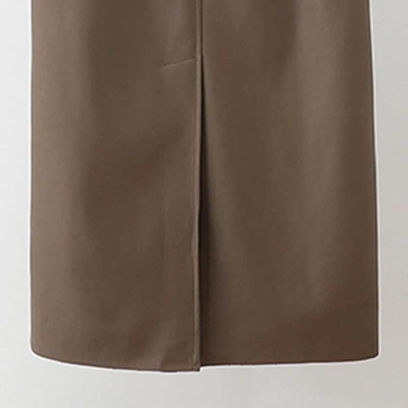 Elegantne mood kunstnahast PU Midiseelikud Naiste Klubirõivad Peorõivad Kontori naissoost kõrge vöökohaga seelikud Bodycon Wrap puusad alt riided