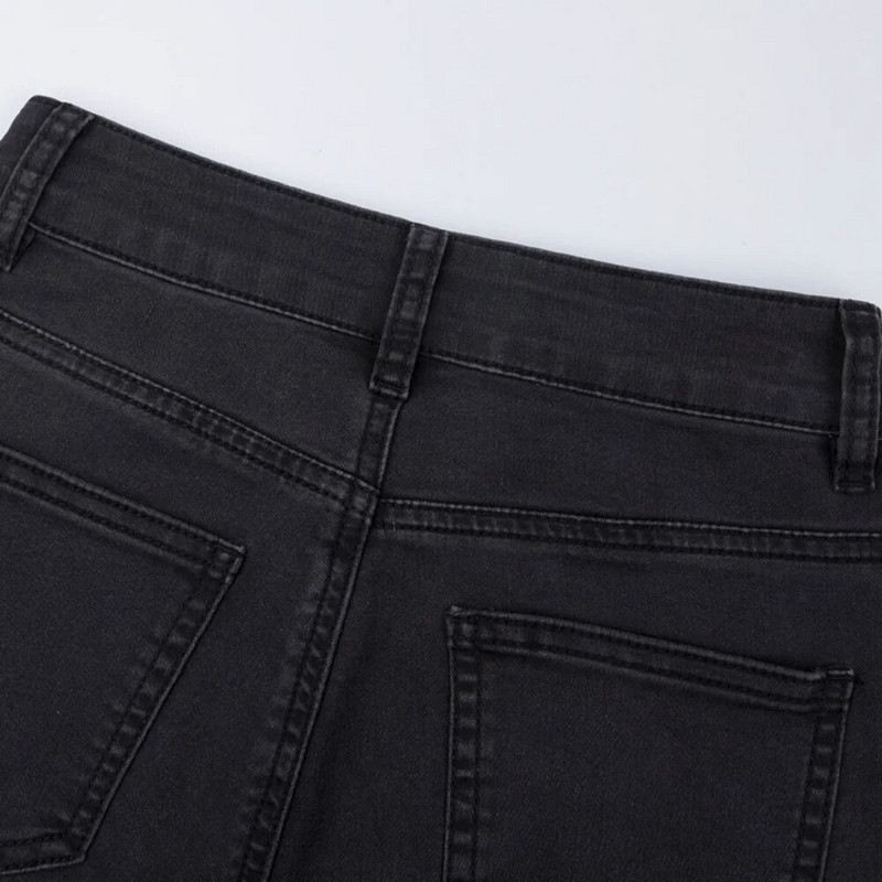 Široke traperice širokih nogavica Ženske elastične uske mamine traper hlače s visokim strukom 2023. Modne oversize ležerne zimske hlače Ulična odjeća Novo