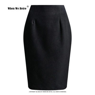 Uus roheline ruuduline villane ümbrisseelik kõrge vöökohaga Bodycon Vintage kontoripliiats seelik naistele selja tõmblukuga lõhikuga Midi seelik VD3594