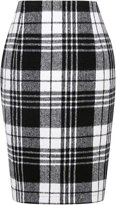 Uus roheline ruuduline villane ümbrisseelik kõrge vöökohaga Bodycon Vintage kontoripliiats seelik naistele selja tõmblukuga lõhikuga Midi seelik VD3594