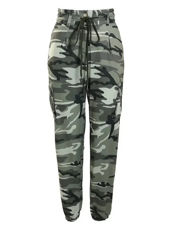 Y2K Vintage Harajuku Streetwear Casual Camouflage Cargo Παντελόνι Αλεξίπτωτο Ψηλόμεσο ίσιο παντελόνι Camo Φαρδύ πόδι Γυναικεία ρούχα