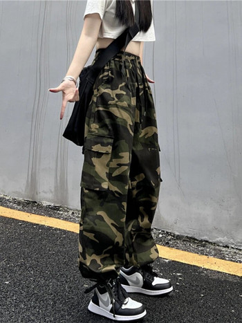 American Vintage Camouflage Cargo Παντελόνι Γυναικείο Καλοκαιρινό Νέο Streetwear Φαρδύ ίσιο φαρδύ παντελόνι Γυναικείο