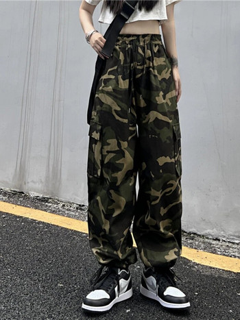 American Vintage Camouflage Cargo Παντελόνι Γυναικείο Καλοκαιρινό Νέο Streetwear Φαρδύ ίσιο φαρδύ παντελόνι Γυναικείο