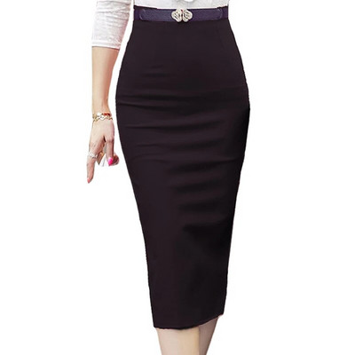 2023 Pencil Γυναικεία φούστα Bodycon Fashion Ψηλόμεση Ελαστική φούστα γραφείου Κόκκινη μαύρη σχισμή Γυναικείες μίντι φούστες Jupe Femme