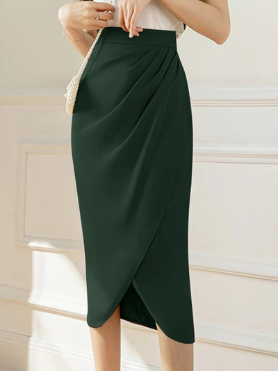 ZANZEA Fashion 2023. Ženske suknje Jednobojne asimetrične drapirane Jupes elegantne midi faldas korejske uredske pencil suknje visokog struka