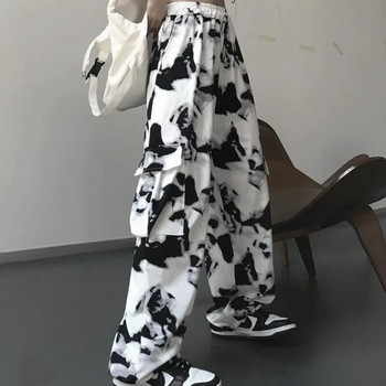 Карго панталони Tie Dye Harajuku Streetwear Широки дамски панталони с висока талия Punk Oversize Естетична корейска мода y2k дрехи