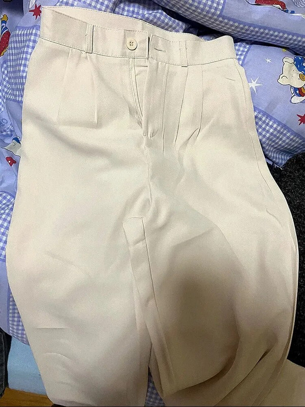 Kõrge vöökohaga kontori naised kottis püksid Naiste kevadsuvi sirge ülikonna püksid vabaaja jooksupüksid pahkluuni ulatuvad püksid