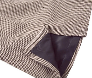 Φθινόπωρο Χειμώνας Ζεστό μαλλί Houndstooth Ψηλόμεσο Μολύβι Μίντι Φούστα Λεπτή Μήκος Γόνατο Πλάτη Σπλιτ Επαγγελματική Φούστα Plus Size S- XXL