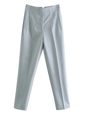 PEI RAN2022 Γυναικεία ανοιξιάτικα παντελόνια Κοστούμια Ψηλόμεσο παντελόνι μόδας Γραφείο Lady Beige Κομψό καθημερινό Famale έντονο παντελόνι