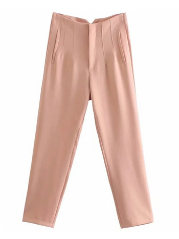 PEI RAN2022 Γυναικεία ανοιξιάτικα παντελόνια Κοστούμια Ψηλόμεσο παντελόνι μόδας Γραφείο Lady Beige Κομψό καθημερινό Famale έντονο παντελόνι