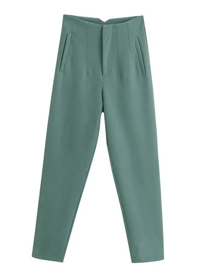 PEI RAN2022 naiste kevadpüksid ülikonnad, kõrge vöökohaga püksid, mood kontoris daambeež elegantsed vabaaja naiste püksid