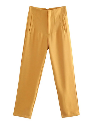 PEI RAN2022 naiste kevadpüksid ülikonnad, kõrge vöökohaga püksid, mood kontoris daambeež elegantsed vabaaja naiste püksid