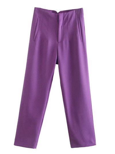 PEI RAN2022 naiste kevadpüksid ülikonnad, kõrge vöökohaga püksid, mood kontoris daambeež elegantsed vabaaja naiste püksid