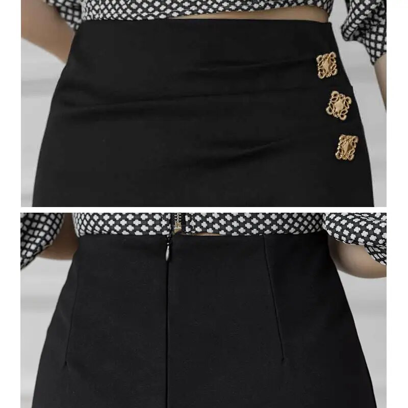 Uus kevadsuvi sügismood põlvedeni nööbiga pliiatsseelikud kõrge vöökohaga õhukesed naiste seelikud Elegantne lõhestatud midiseelik naistele