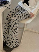 Y2k Aesthetic Grunge Stars Print Womans Pantalones Mujer Loose 2023 Harajuku Flare Pants Vintage Streetwear Kelnės aukštu juosmeniu